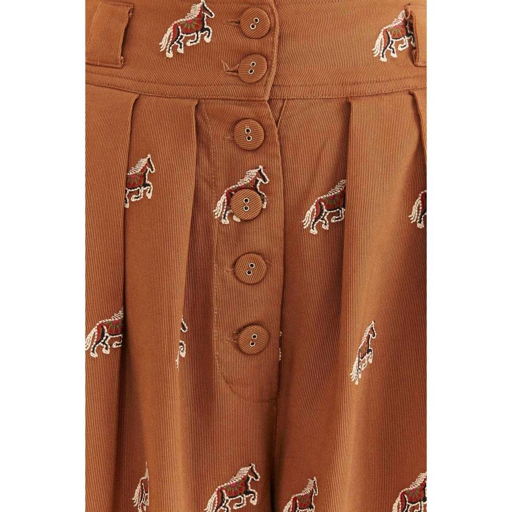 NEW FARM RIO embroidered horses pants in caramel - Picture 3 of 6